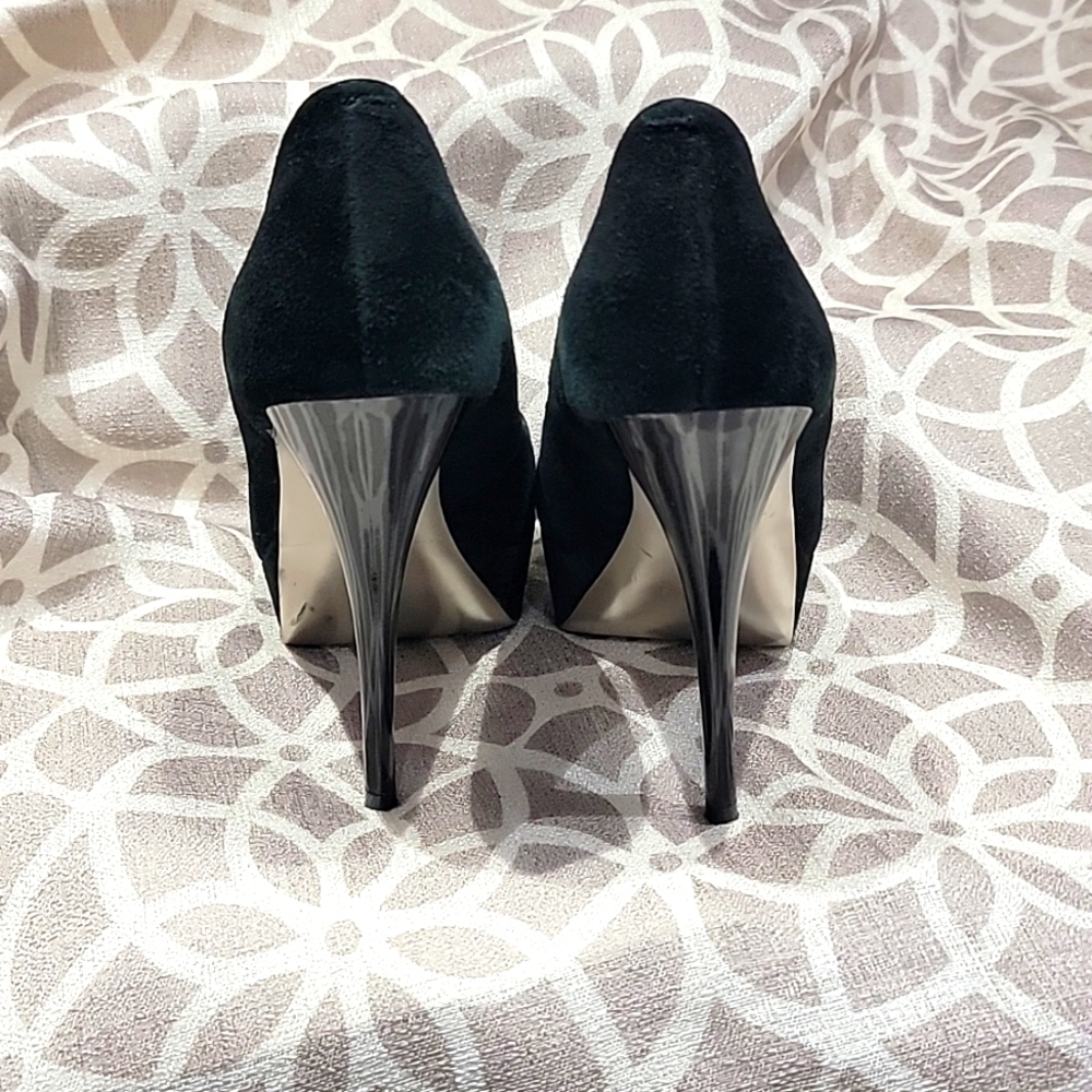 Steve Madden Whimsigoth leather Upper Caryssa Black Suede  Shoes 7.5 - Picture 3 of 10